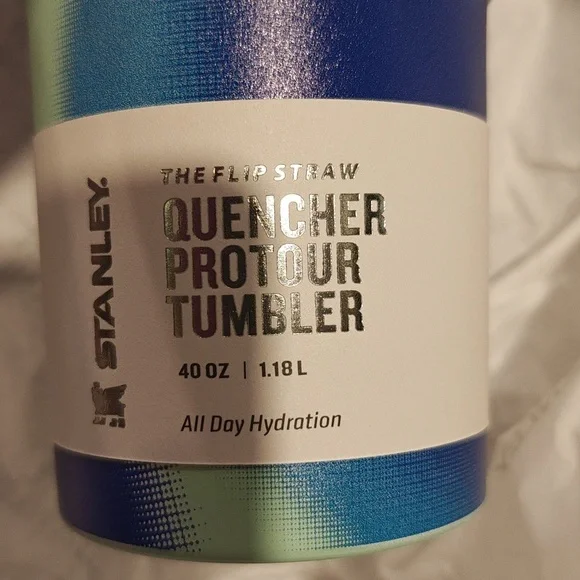 Stanley Teal, Aqua & Royal Blue Gradient Travel Mug with Handle - Picture 2 of 6